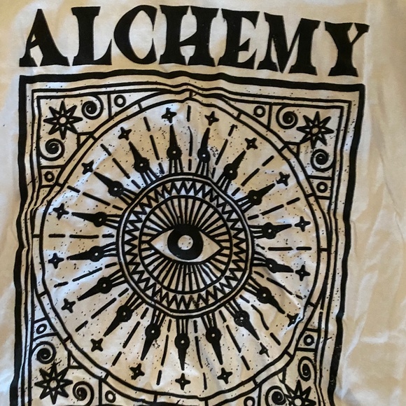 NWT Nasty Gal “Alchemy” oversized graphic print tee black & white Sz S - Picture 3 of 9